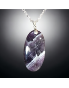 Pendentif Améthyste ovale avec chaîne
