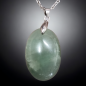 Pendentif Aventurine verte ovale avec chaîne