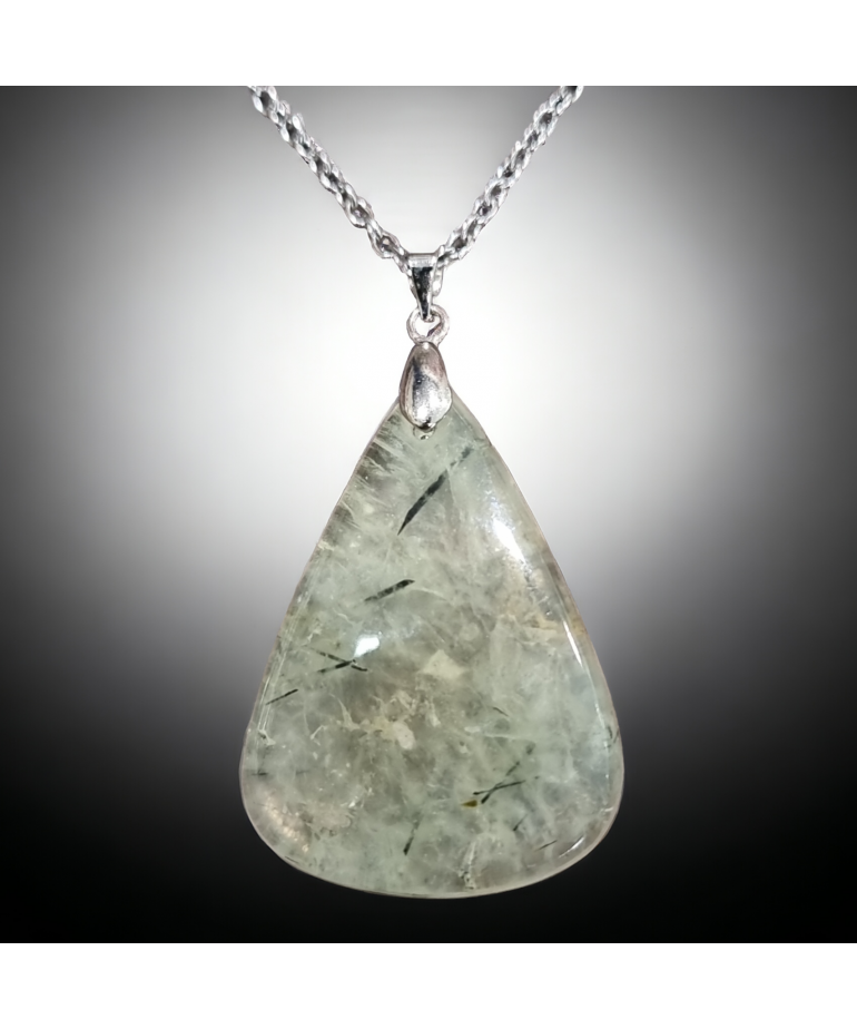 Pendentif Prehnite Epidote triangle