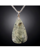 Pendentif Prehnite Epidote Goutte