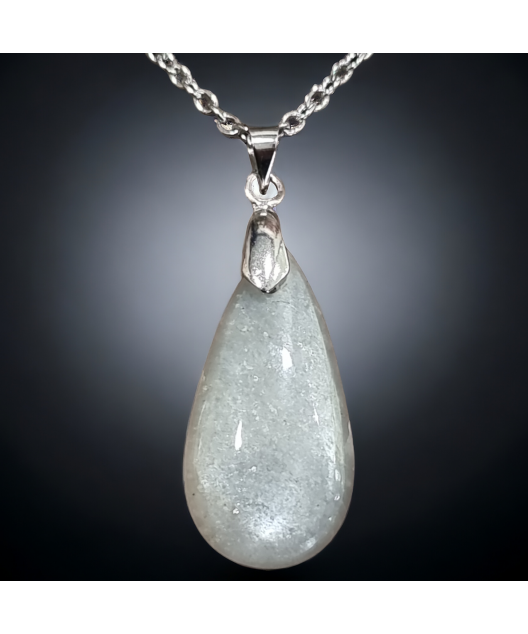 Pendentif Pierre de lune Goutte avec chaîne
