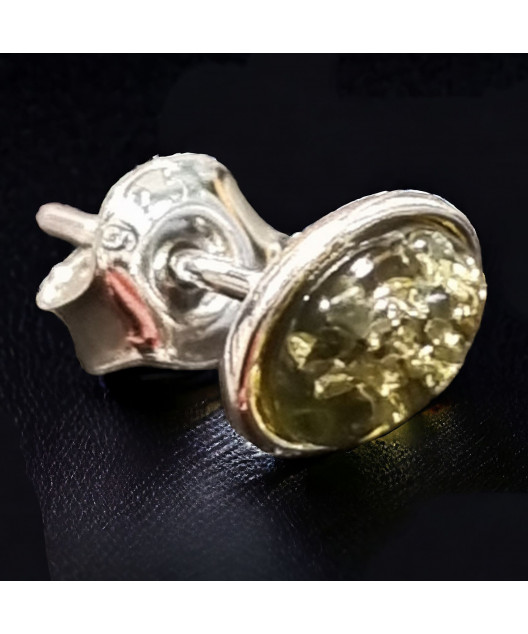 Boucles Ambre végétal Ovales Argent 925