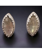 Boucles Labradorite facettées serties Argent 925