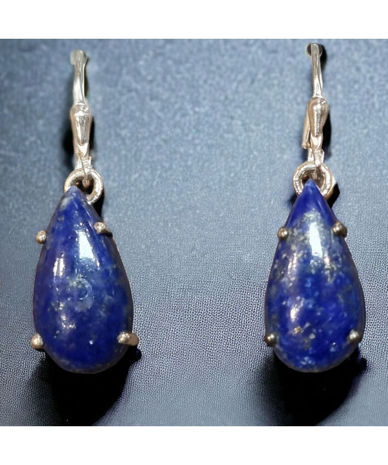 Boucles Lapis-lazuli Gouttes Argent 925