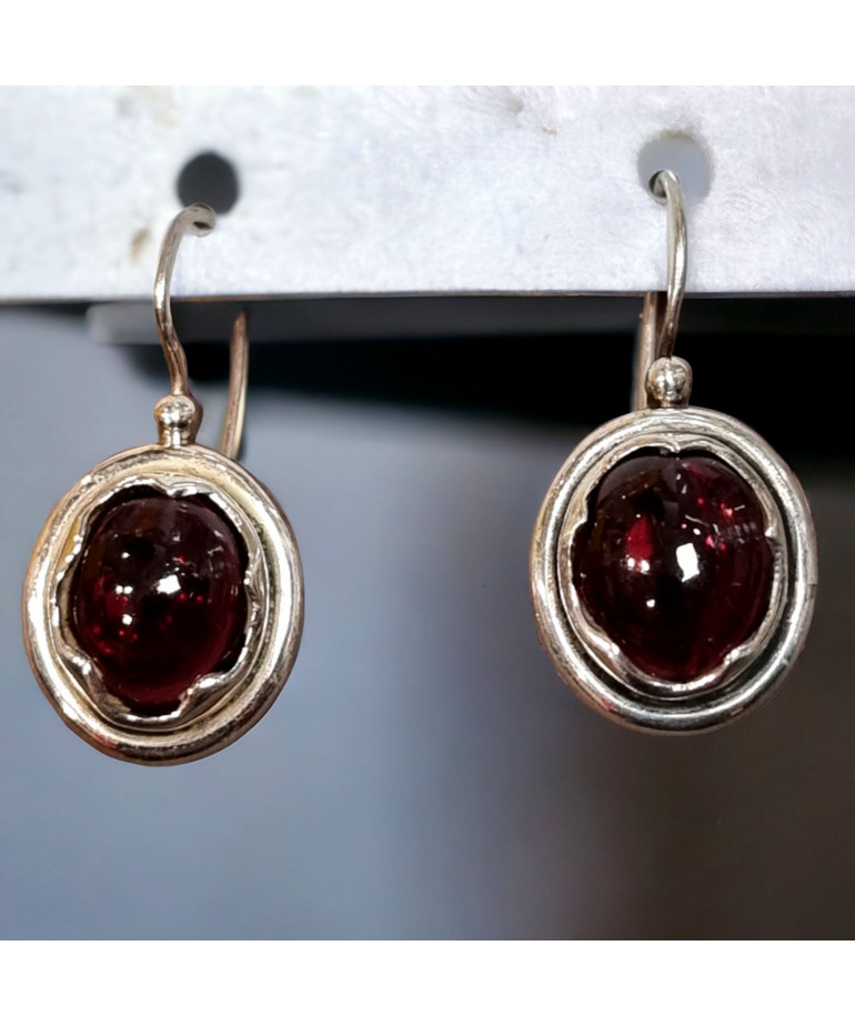 Boucles Grenat Argent 925