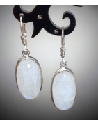 Boucles Pierre de lune ovale Argent 925