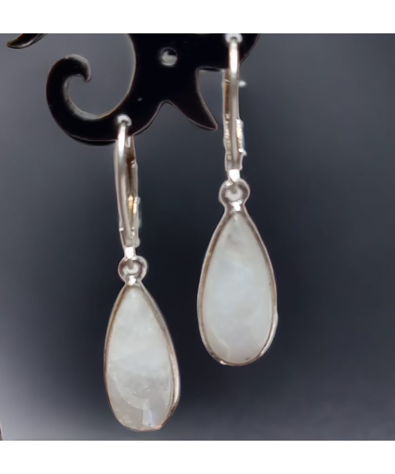 Boucles Pierre de lune Gouttes Argent 925