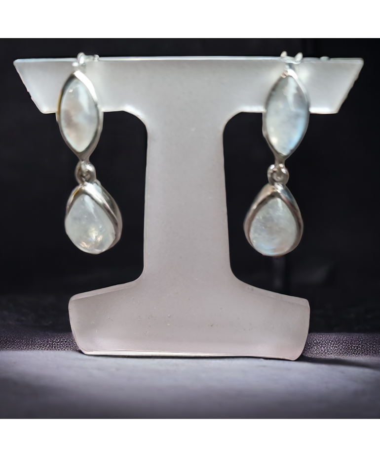 Boucles Pierre de lune Argent 925