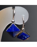 Boucles Lapis-lazuli Pyramides Argent 925