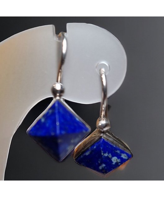 Boucles Lapis-lazuli Pyramides Argent 925