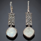 Boucles Pierre de lune Ethniques serties Argent 925