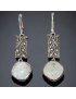 Boucles Pierre de lune Ethniques serties Argent 925