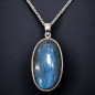 Pendentif Labradorite ovale Argent 925 avec chaîne