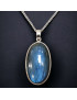 Pendentif Labradorite ovale Argent 925 avec chaîne