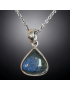 Pendentif Labradorite goutte Argent 925 avec chaîne