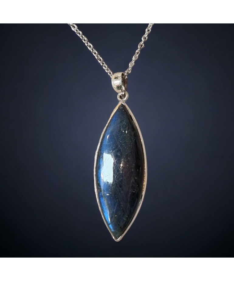 Pendentif Labradorite Argent 925 avec chaîne