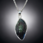 Pendentif Obsidienne Œil céleste Argent 925 sur chaîne