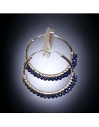 Boucles Lapis-lazuli Créoles Argent 925