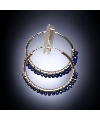 Boucles Lapis-lazuli Créoles Argent 925