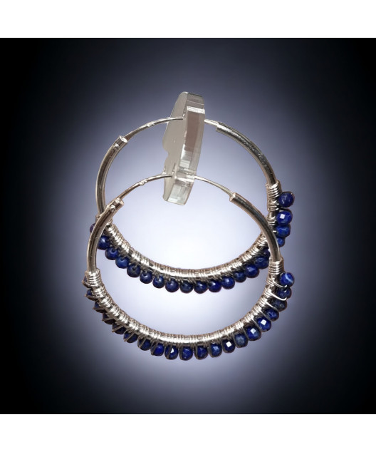 Boucles Lapis-lazuli Créoles Argent 925