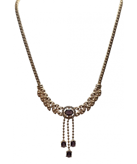 Collier Améthyste Plaqué or 20 micron