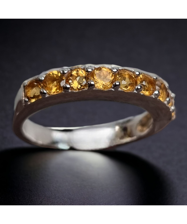 Anneau Citrine Argent 925 Taille 55