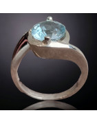Bague Aigue marine Argent 925 Taille 52
