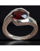 Bague Grenat Argent 925 Taille 52