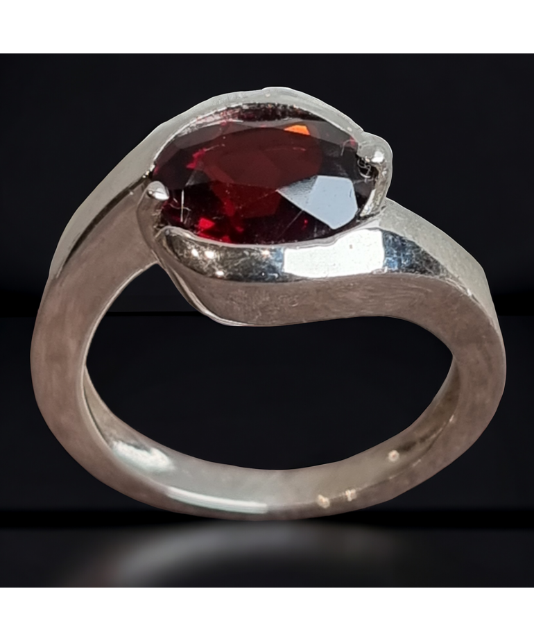 Bague Grenat Argent 925 Taille 52