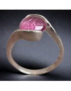 Bague Tourmaline rose Argent 925 Taille 57