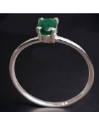 Bague Emeraude Argent 925 Taille 60