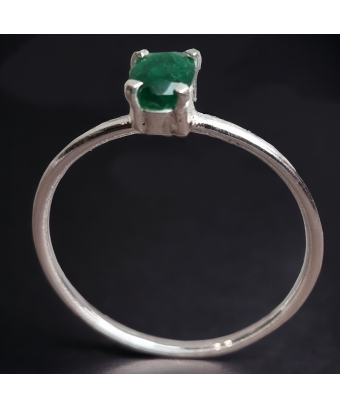 Bague Emeraude Argent 925 Taille 60