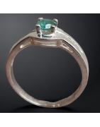 Bague Emeraude Argent 925 Taille 55