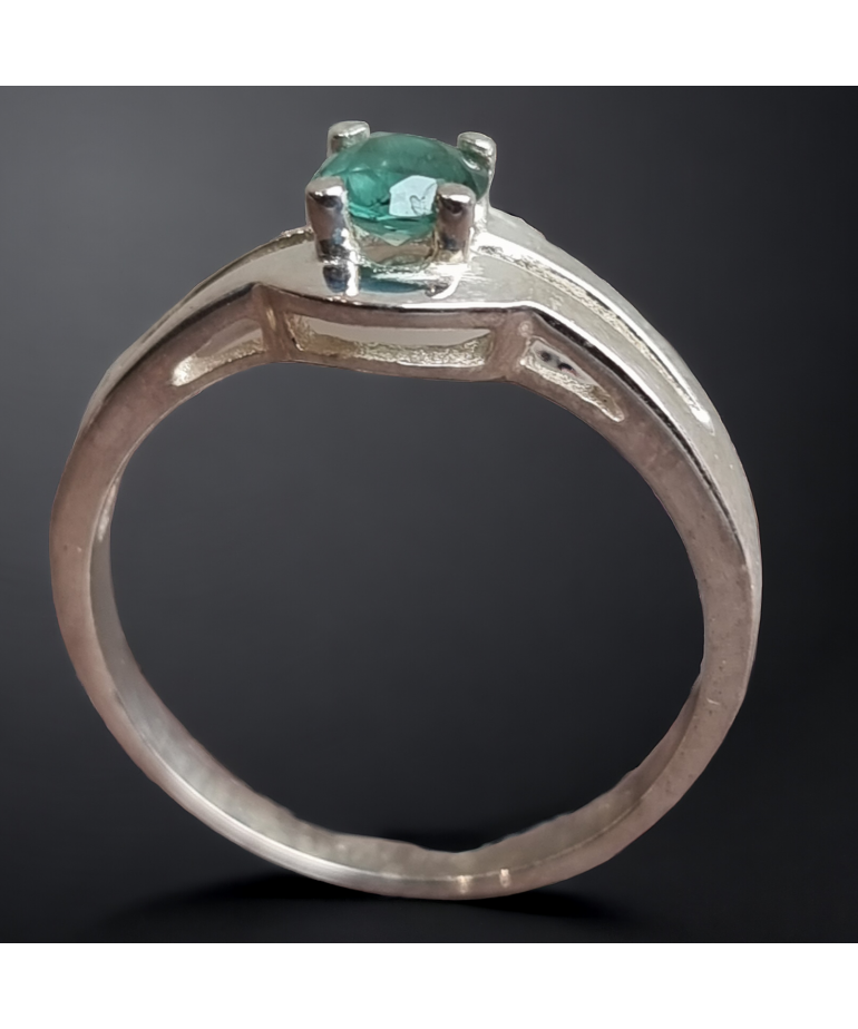 Bague Emeraude Argent 925 Taille 55