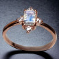 Bague Pierre de lune & Aigue marine Argent 925 plaqué or rose