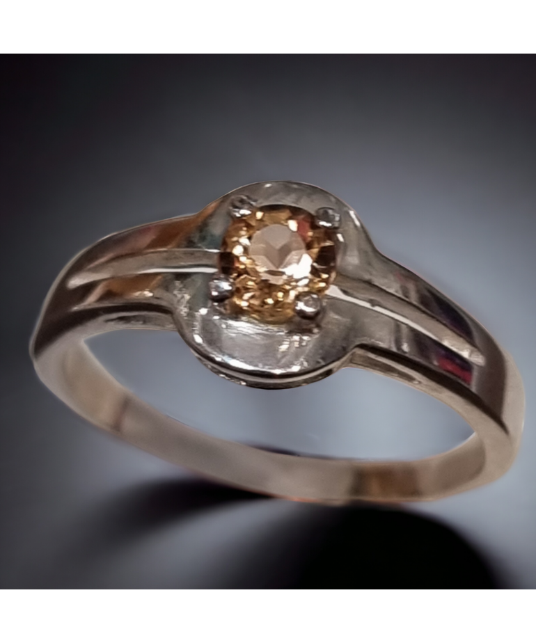 Bague Topaze Impériale Argent 925 Taille 56