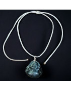 Pendentif Labradorite Bouddha sur cordon réglable