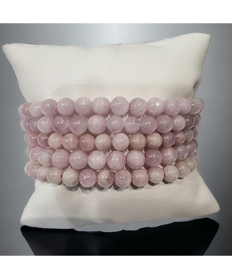 Bracelet Kunzite Pierres Rondes