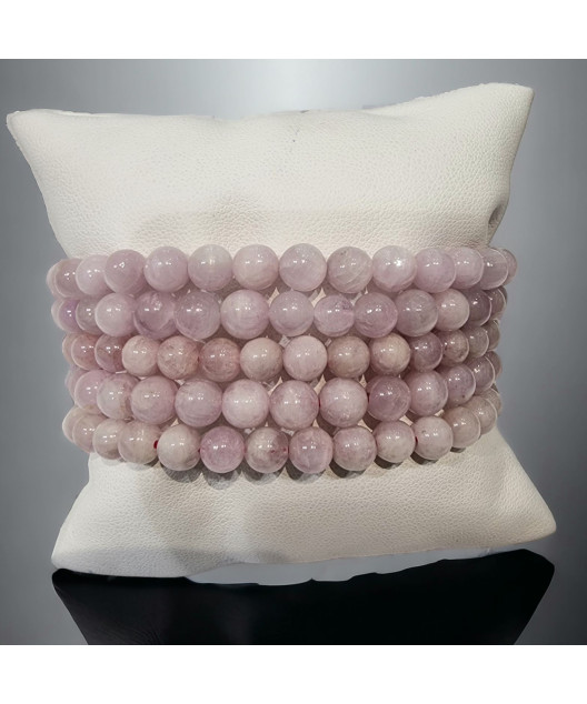 Bracelet Kunzite Pierres rondes 6mm