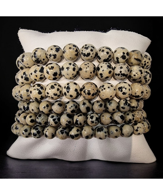 Bracelet Jaspe Zèbre Pierres Rondes