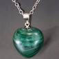 Pendentif Malachite Cœur avec chaine