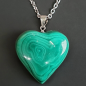 Pendentif Malachite Cœur avec chaine