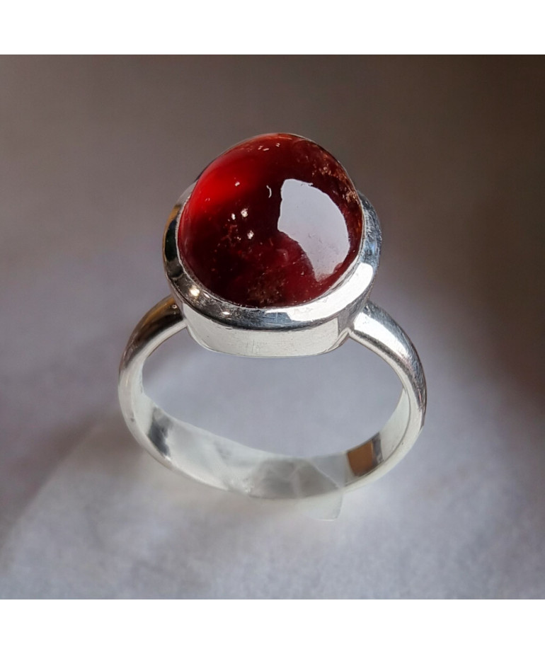 Bague Grenat Argent 925 Taille 58