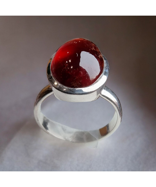 Bague Grenat Argent 925 Taille 58