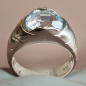 Bague Topaze bleue argent 925 Taille 54
