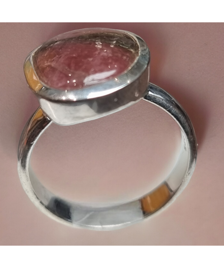 Bague tourmaline melon d'eau argent 925 Taille 52