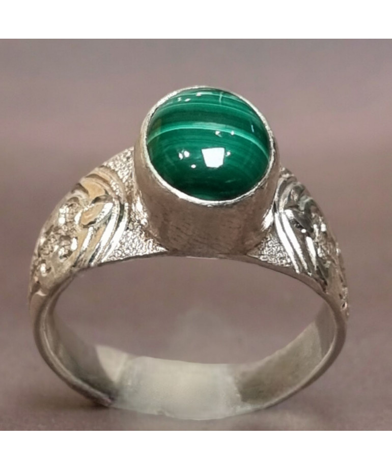 Bague Malachite Argent 925 Taille 59