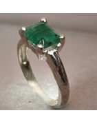 Bague Emeraude Argent 925 Taille 54