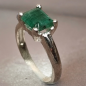 Bague Emeraude Argent 925 Taille 54