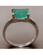 Bague Emeraude Argent 925 Taille 59